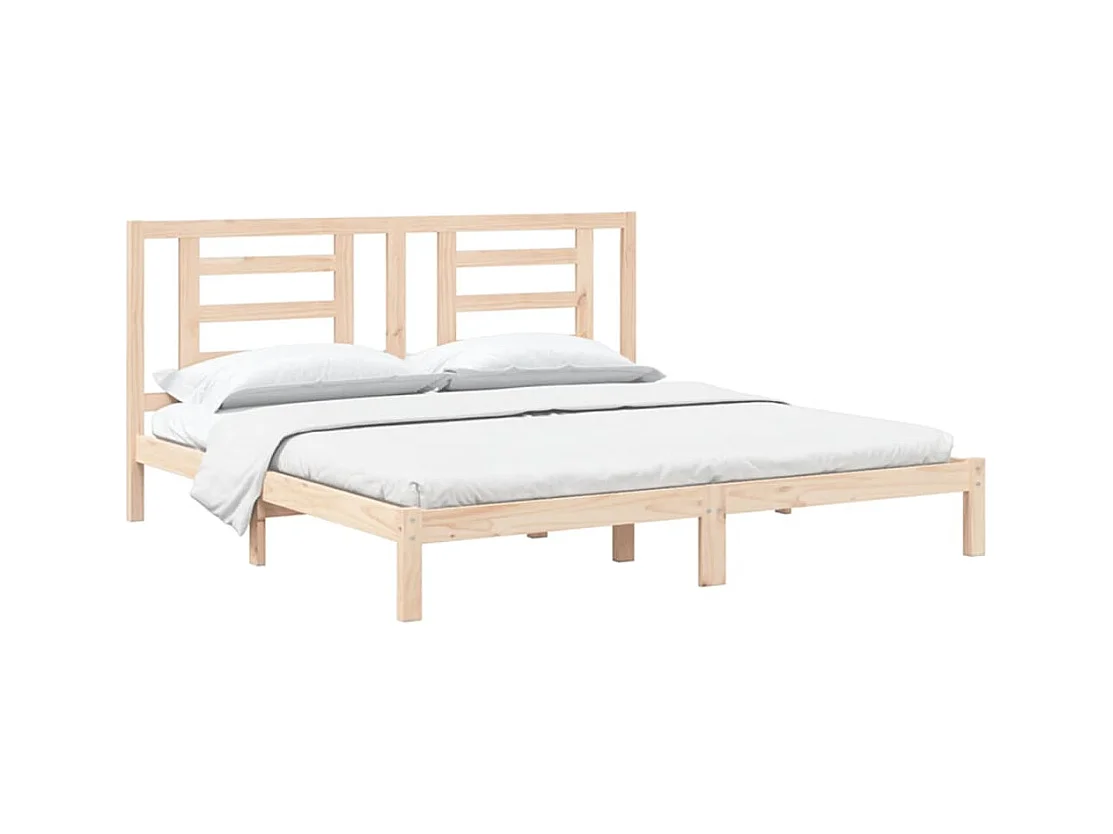 Estructura de cama sin colchón 200x200 cm madera maciza de pino