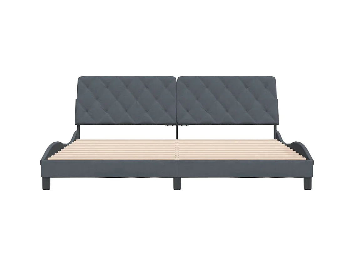 Estructura de cama sin colchón gris oscuro 200x200 cm terciopelo