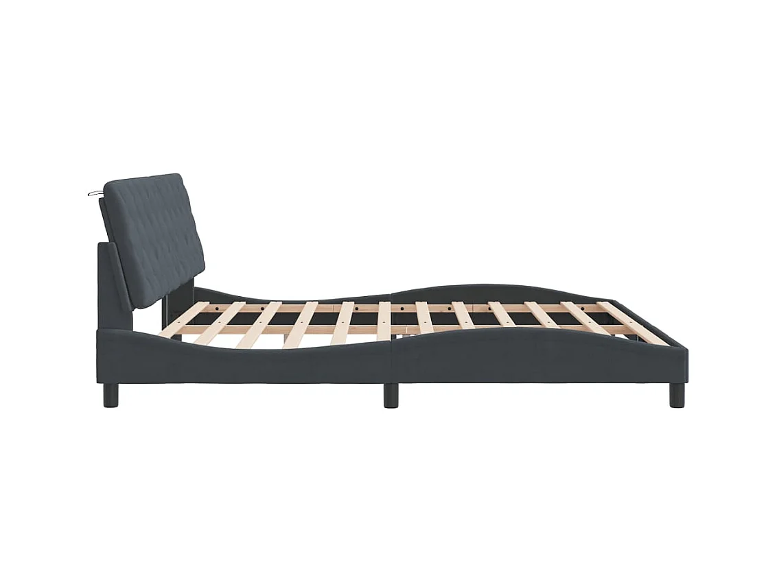 Estructura de cama sin colchón gris oscuro 200x200 cm terciopelo