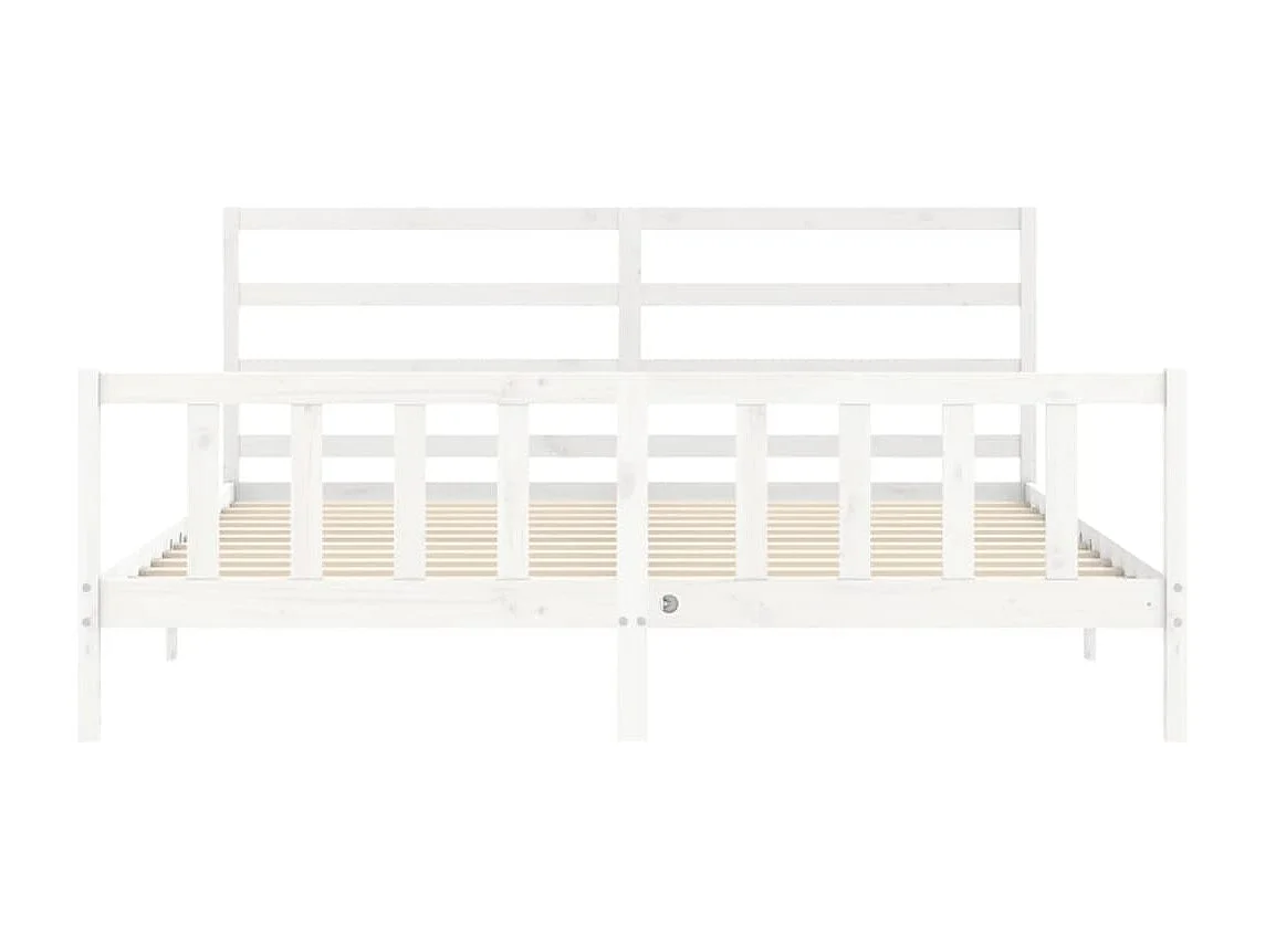 Struttura letto senza materasso bianco 200x200 cm in legno massello di pino