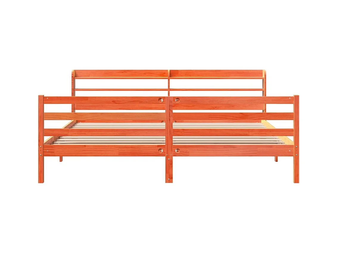 Bedframe zonder matras, bruine was, 200x200cm, massief grenenhout