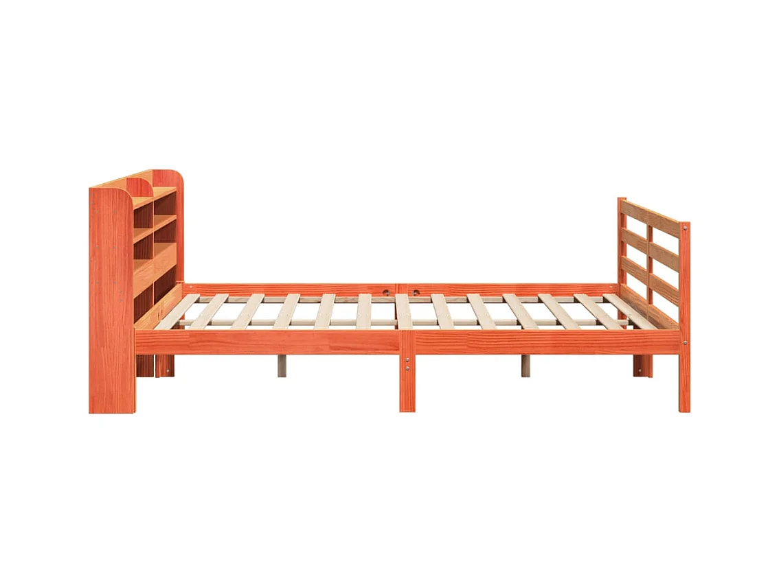 Bedframe zonder matras, bruine was, 200x200cm, massief grenenhout