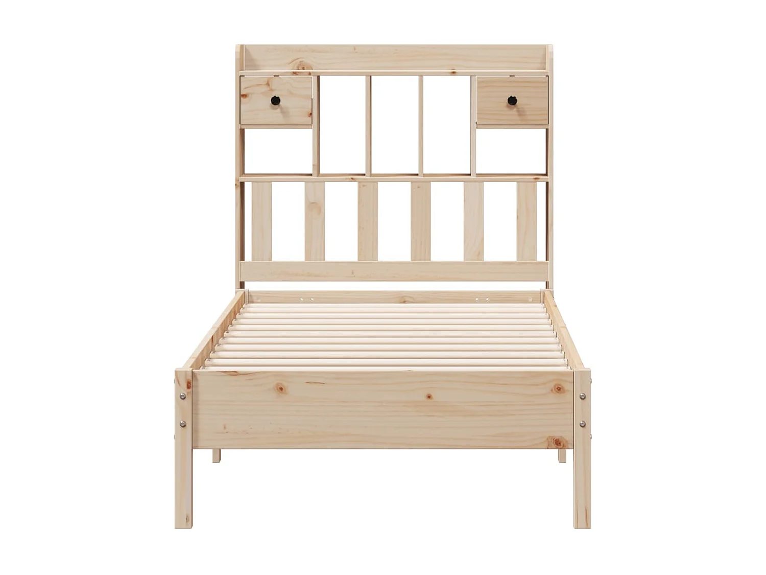 Letto a libreria senza materasso 75x190 cm in legno massello di pino