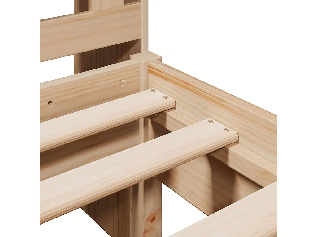 Letto a libreria senza materasso 75x190 cm in legno massello di pino