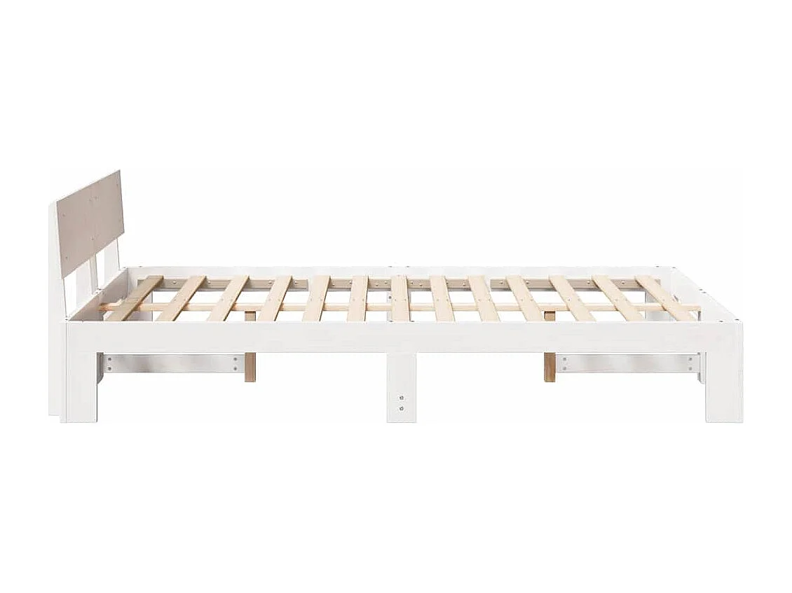 Struttura letto bianca 135 x 190 cm Legno massello di pino