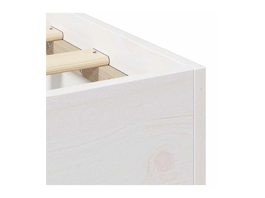 Verhoogd bedframe Wit 150 x 200 cm Massief grenenhout