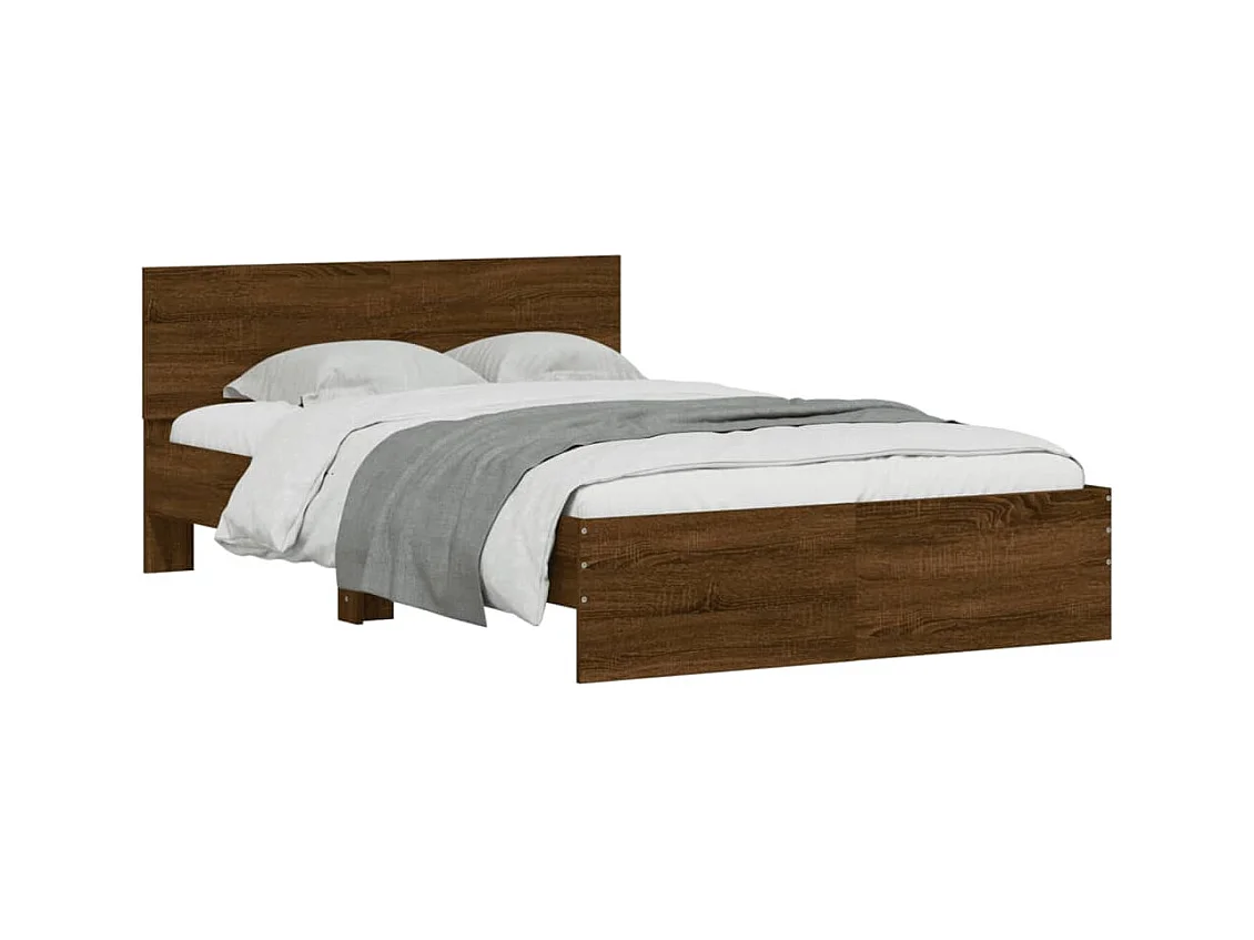 Bedframe zonder matras bruin eiken 135x190 cm