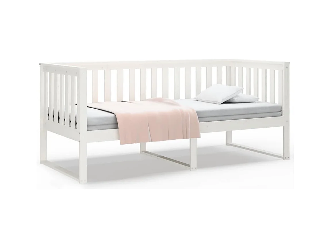 Dagbed zonder matras wit 90x200 cm massief grenenhout