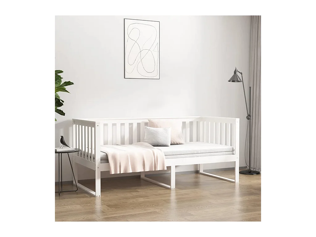 Dagbed zonder matras wit 90x200 cm massief grenenhout