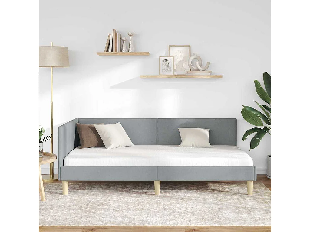 Cadre de lit d'angle Autre Gris clair 90 x 200 cm