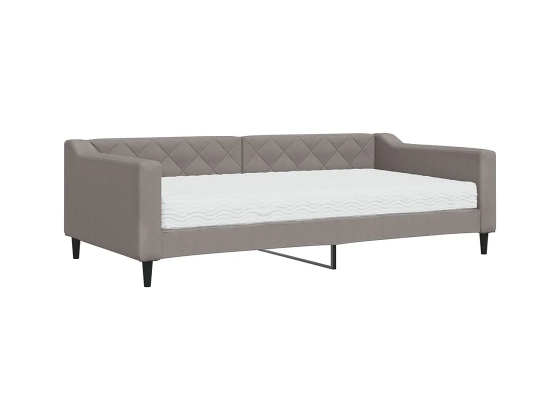 Lit de jour avec matelas taupe 100x200 cm tissu