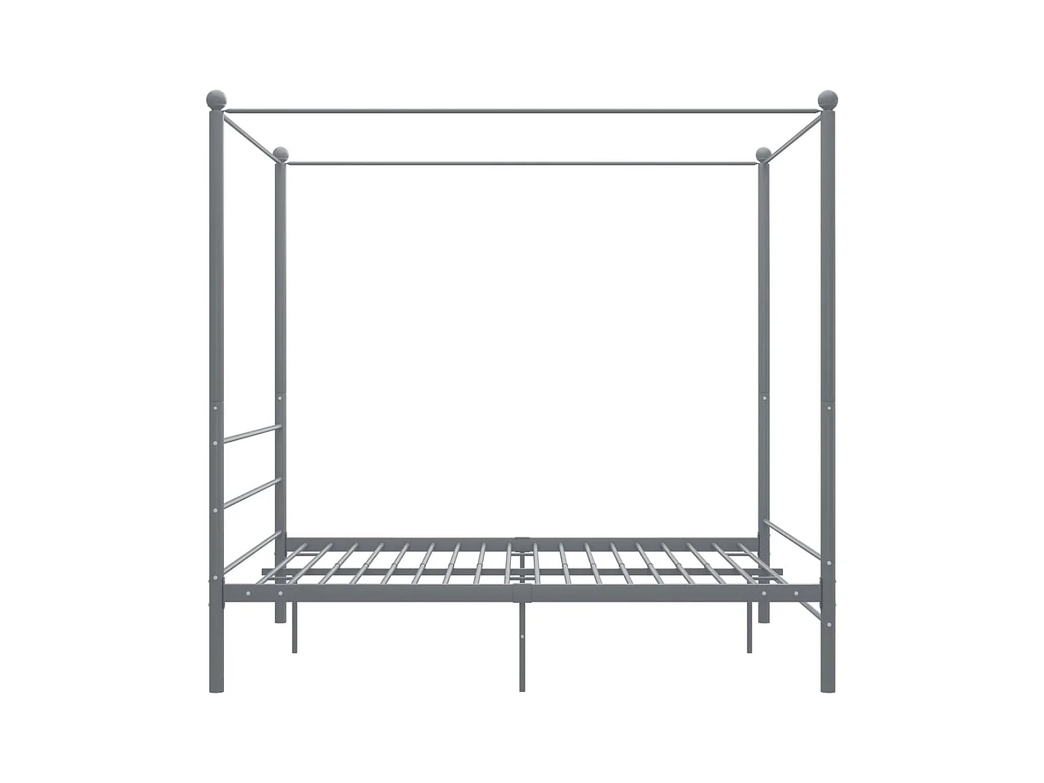 Struttura letto a baldacchino senza materasso in metallo grigio 160x200 cm