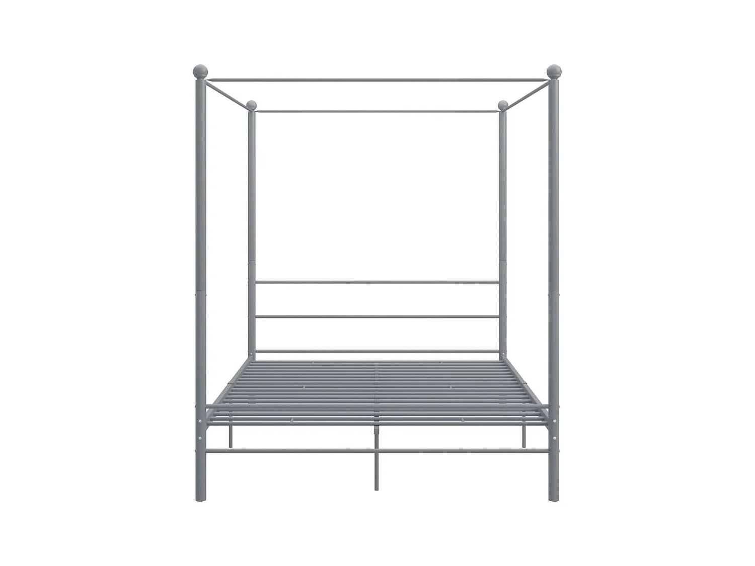 Struttura letto a baldacchino senza materasso in metallo grigio 160x200 cm