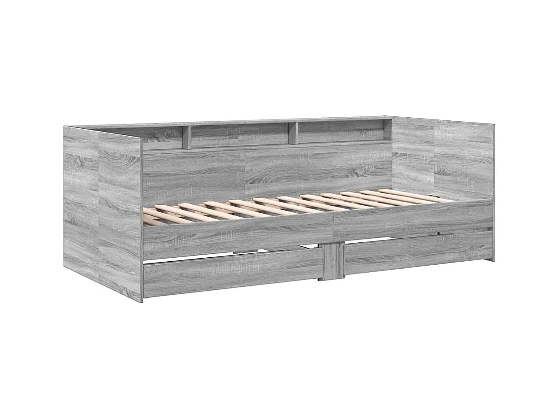 Dagbed met lades zonder matras sonoma grijs 100x200 cm