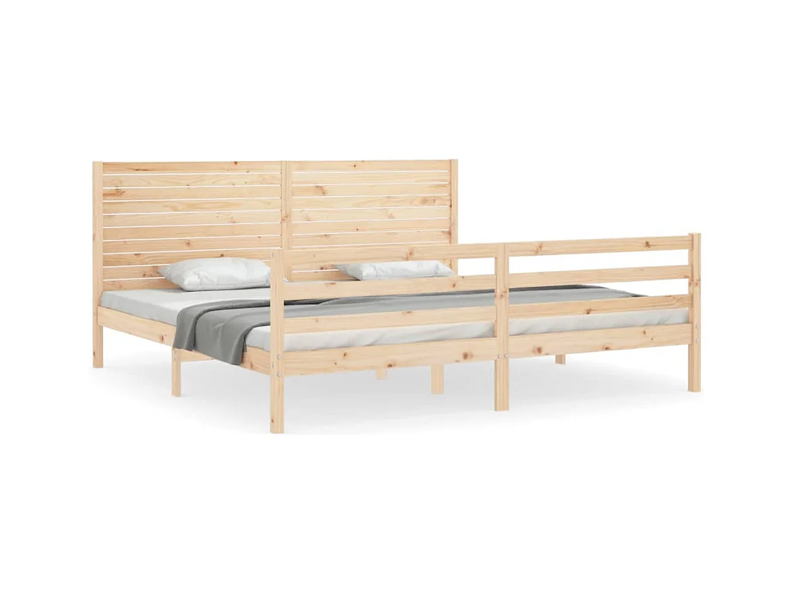 Cadre de lit sans matelas 200x200 cm bois massif