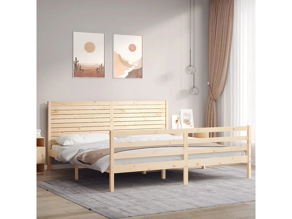 Cadre de lit sans matelas 200x200 cm bois massif
