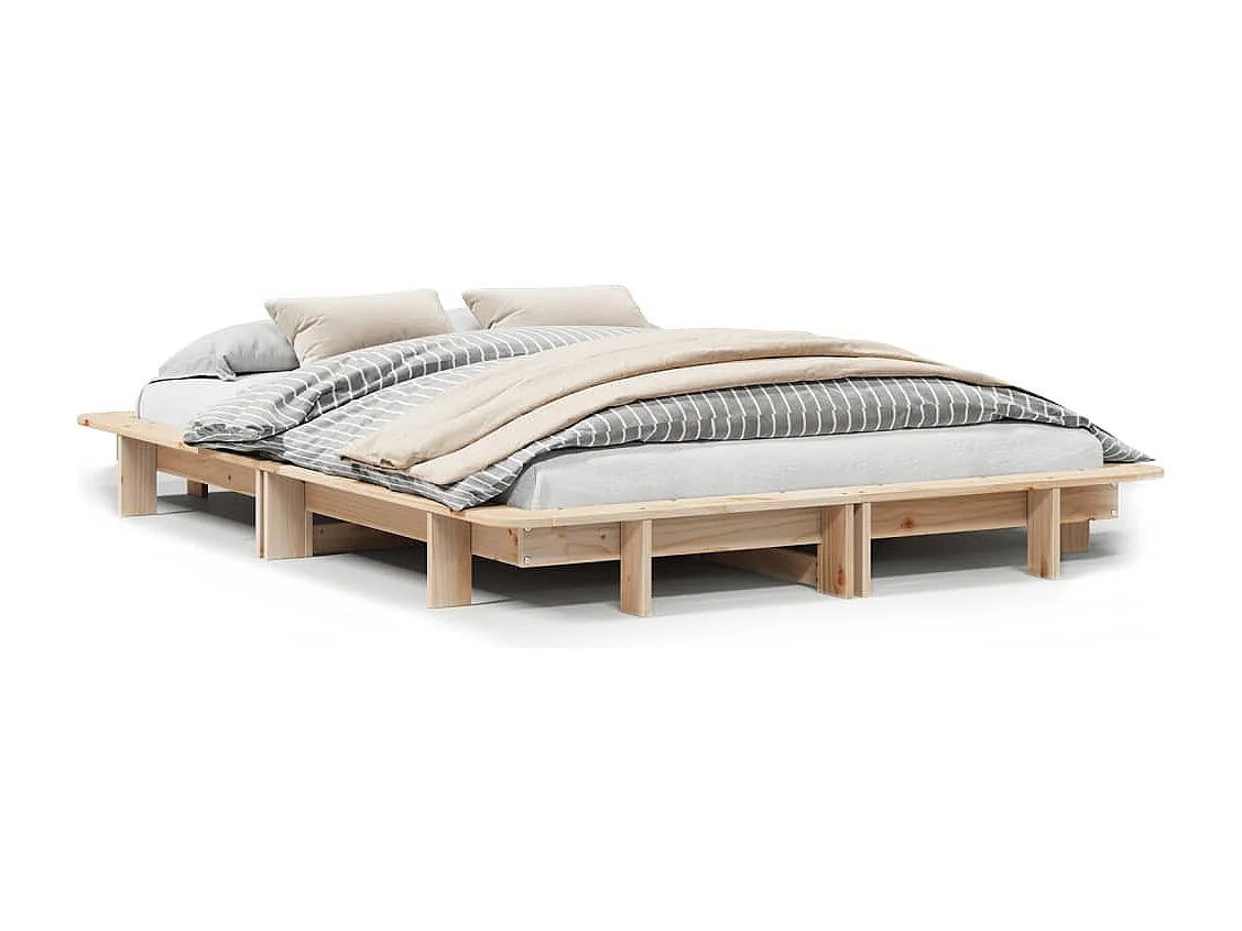 Struttura letto senza materasso 120x200 cm in legno massello di pino