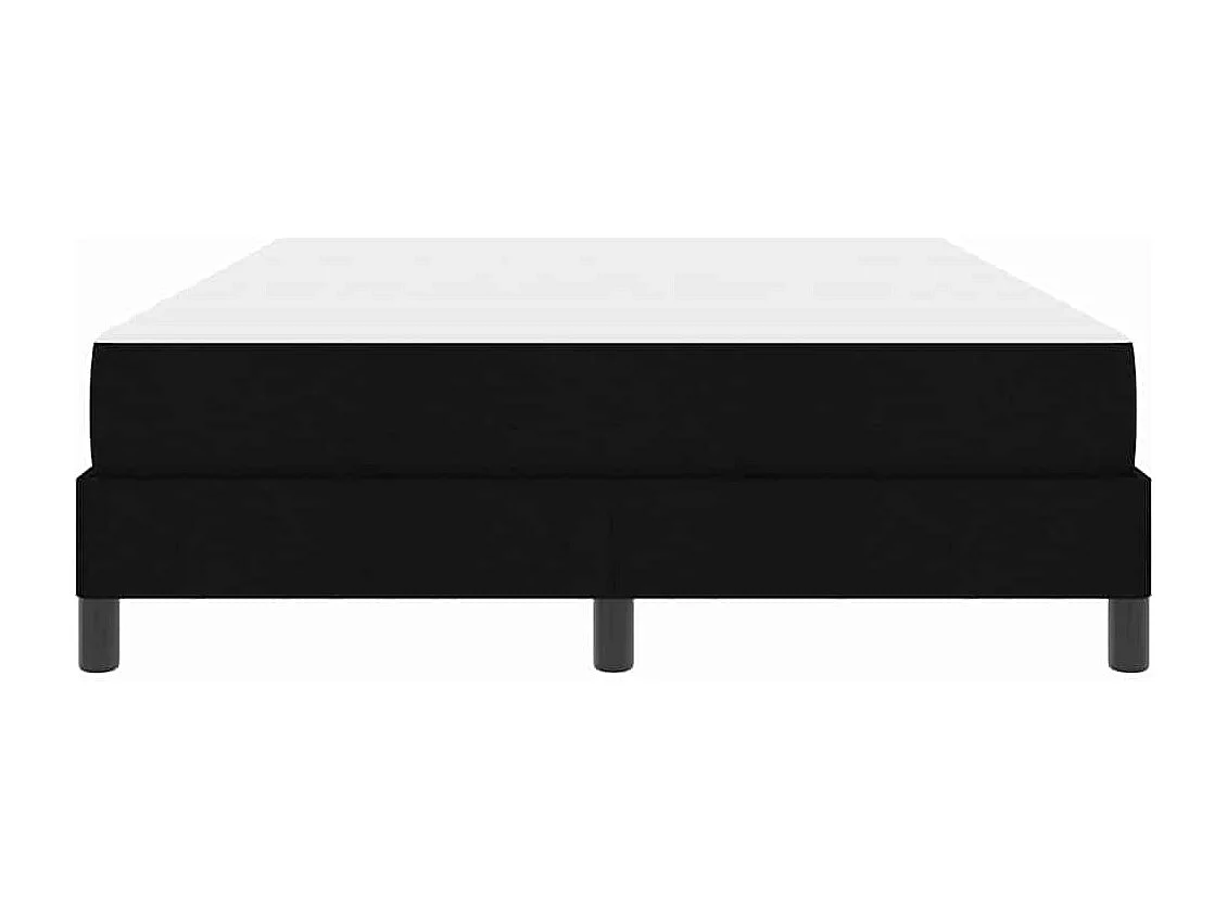 Lit à ressorts avec matelas Noir 140 x 190 cm tissu