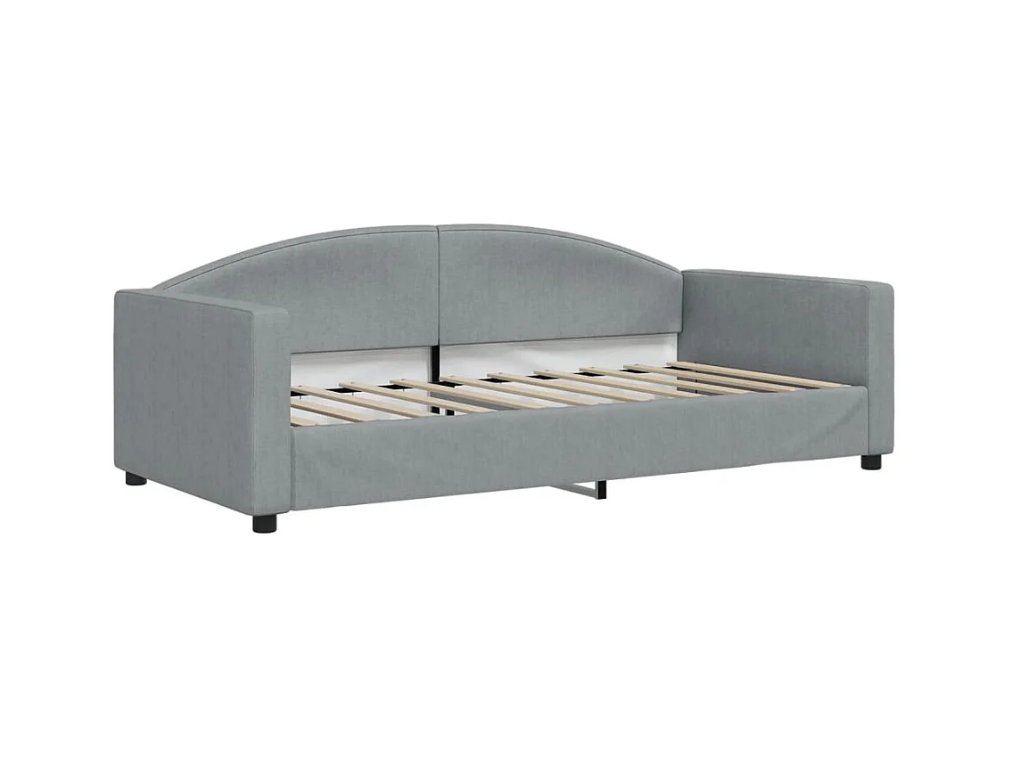 Divano letto senza materasso grigio chiaro 90x190 cm tessuto