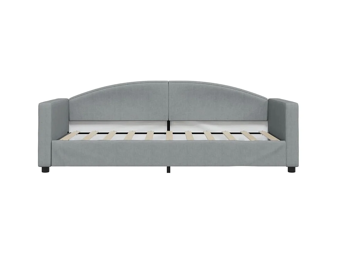 Divano letto senza materasso grigio chiaro 90x190 cm tessuto
