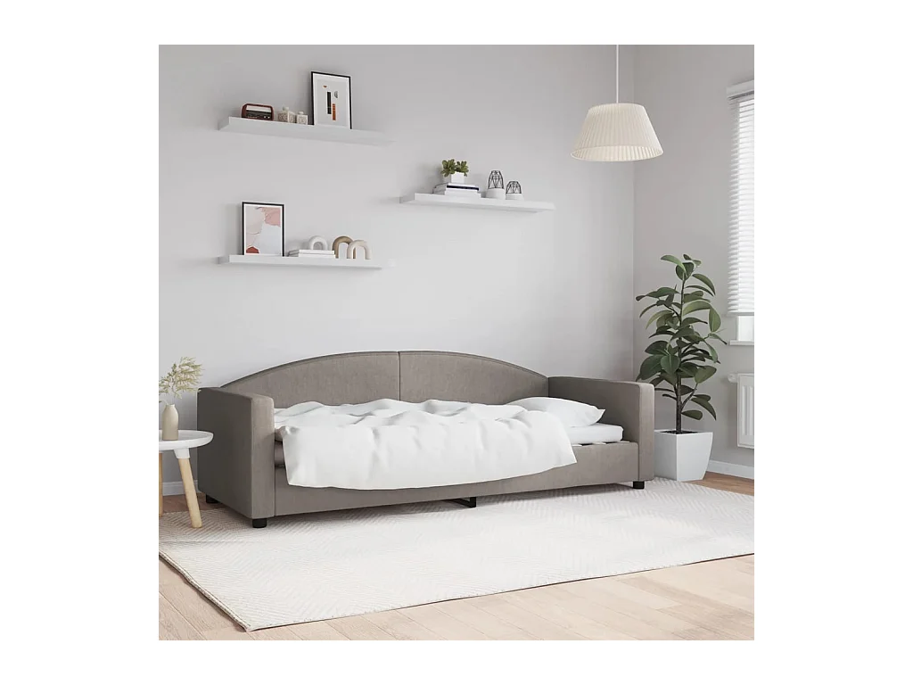 Daybed zonder matras taupe 80x200 cm stof