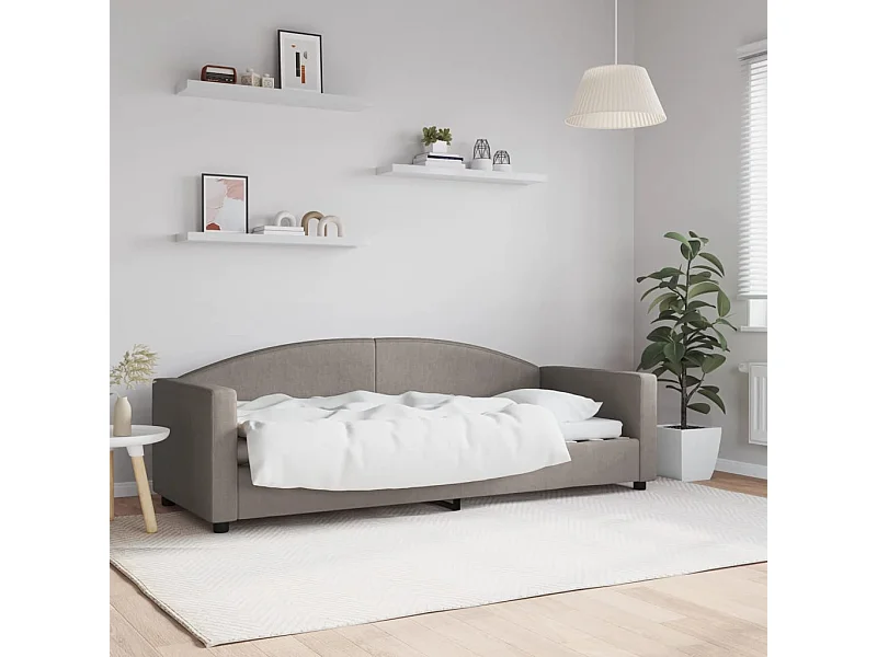 Lit de repos sans matelas taupe 80x200 cm tissu