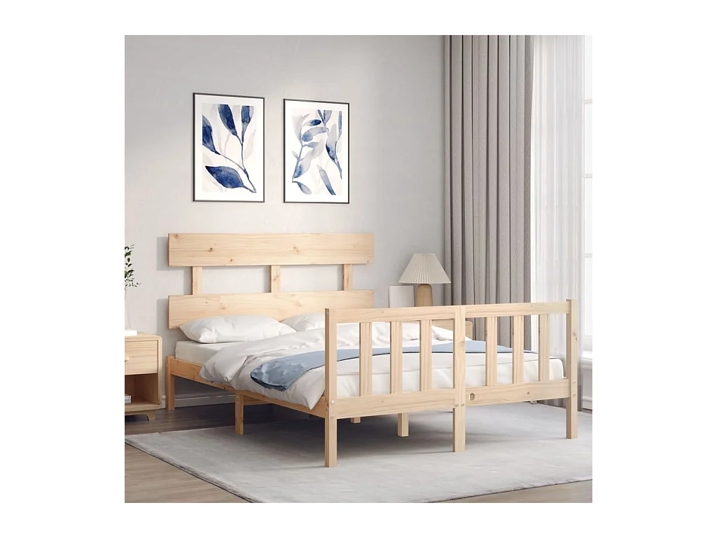 Bedframe zonder matras 140x190 cm massief grenenhout