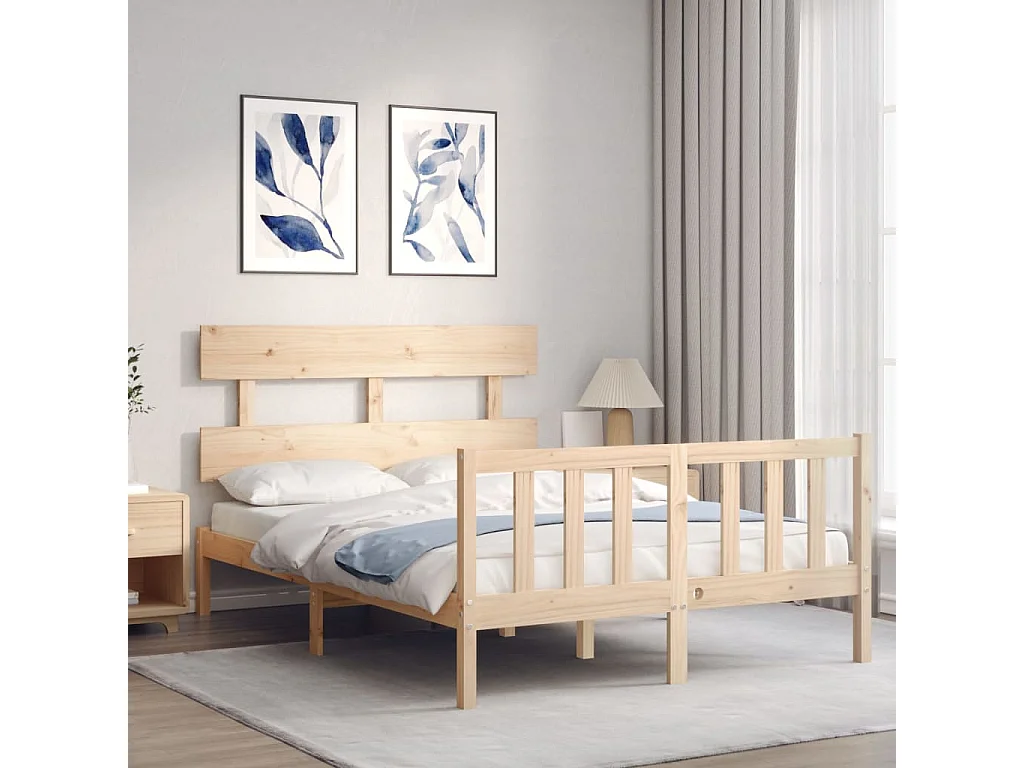 Bedframe zonder matras 140x190 cm massief grenenhout