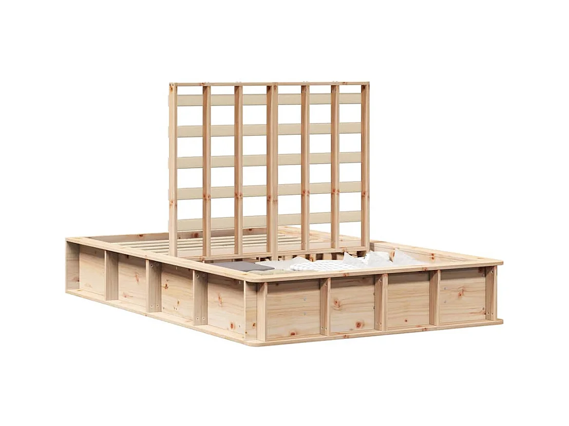 Bedframe met opbergruimte Massief grenen 140 x 200 cm Massief grenen