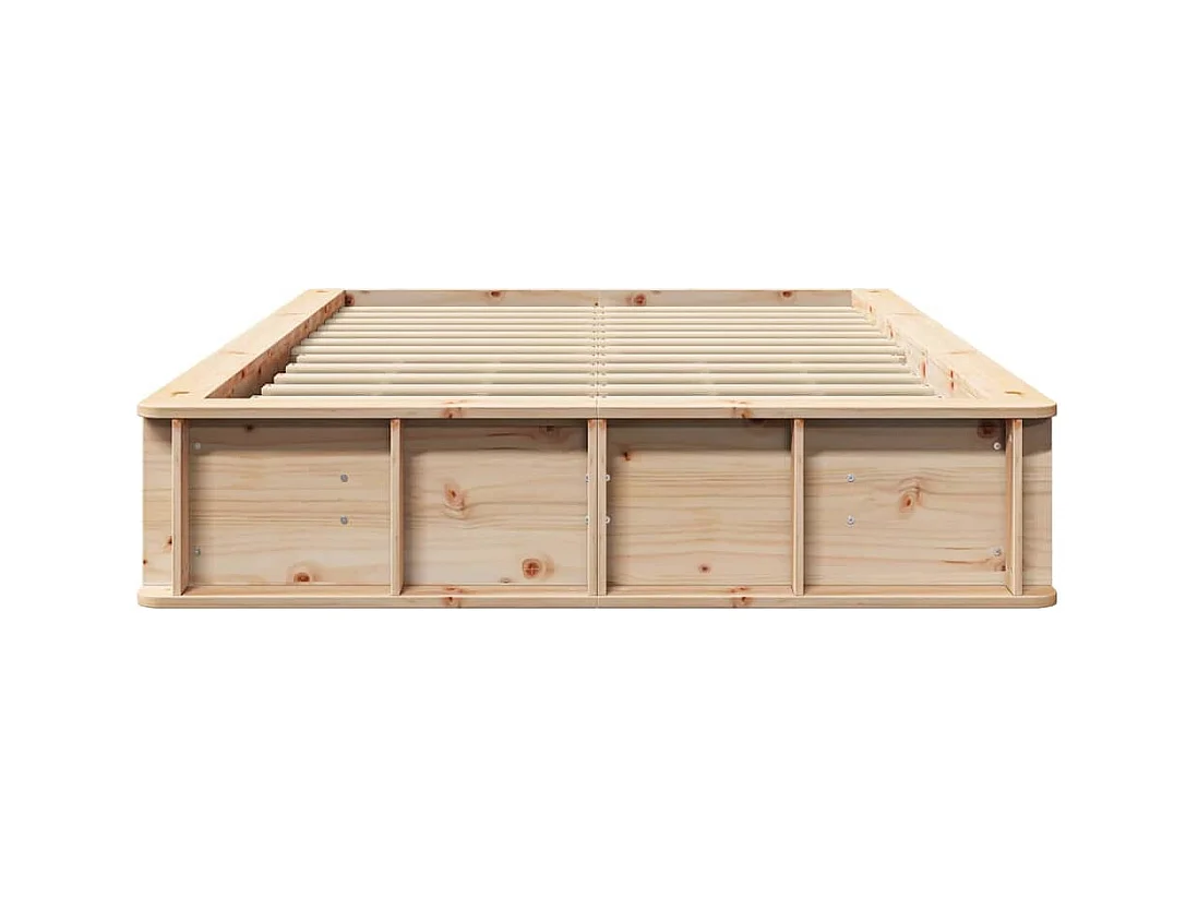 Bedframe met opbergruimte Massief grenen 140 x 200 cm Massief grenen