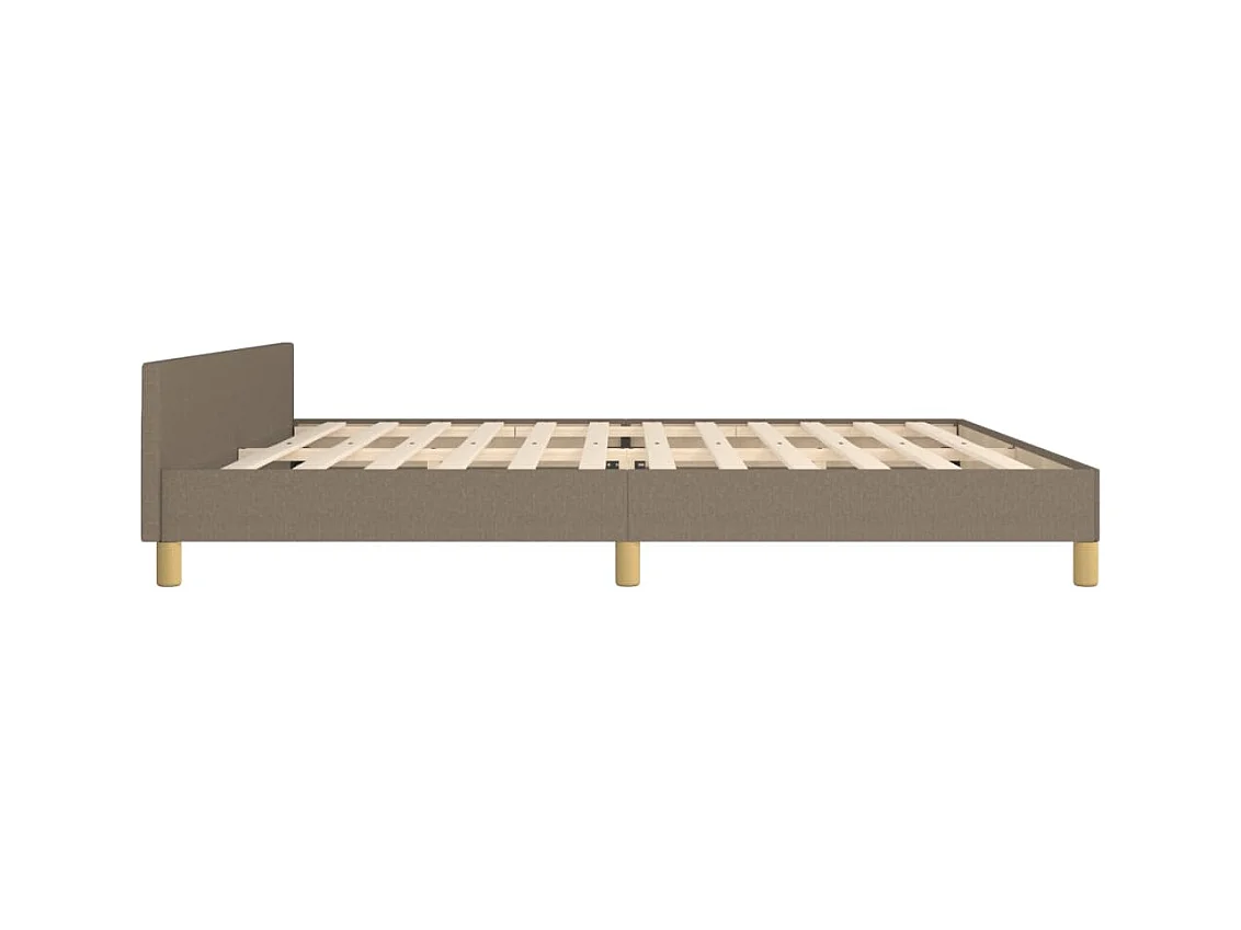 Bedframe zonder matras en hoofdbord taupe 200x200 cm stof