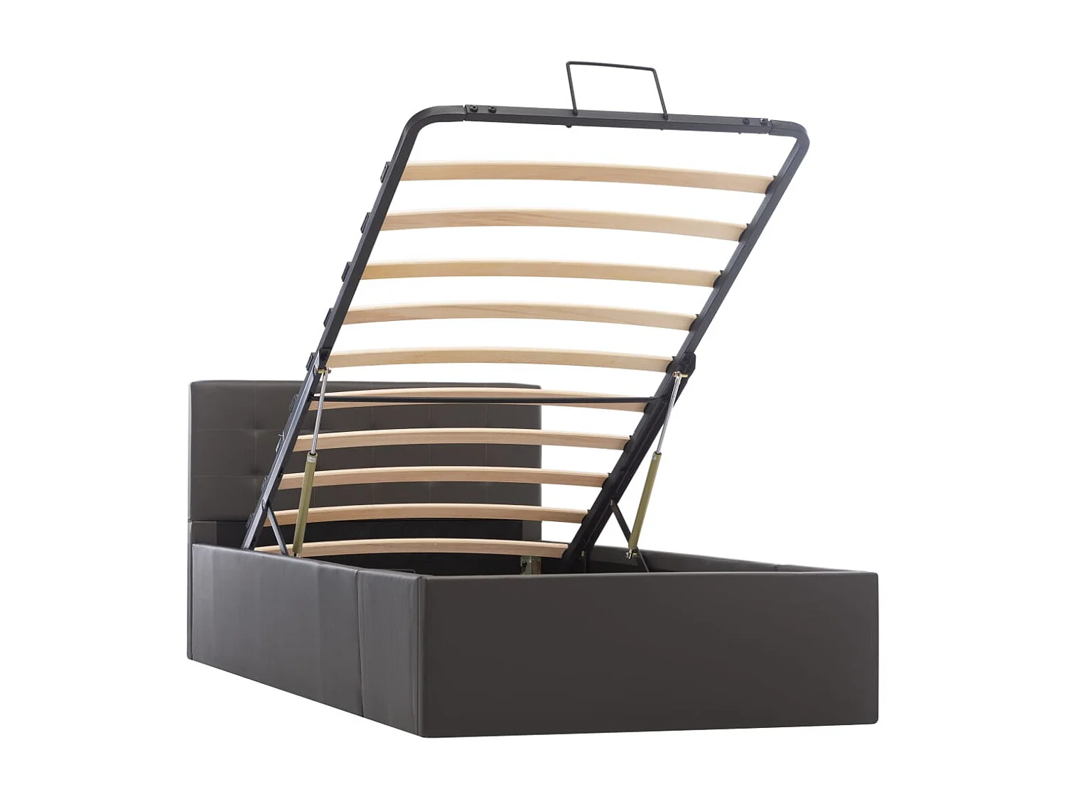 Hydraulisch opbergbedframe Grijs Kunstleer 90x200 cm