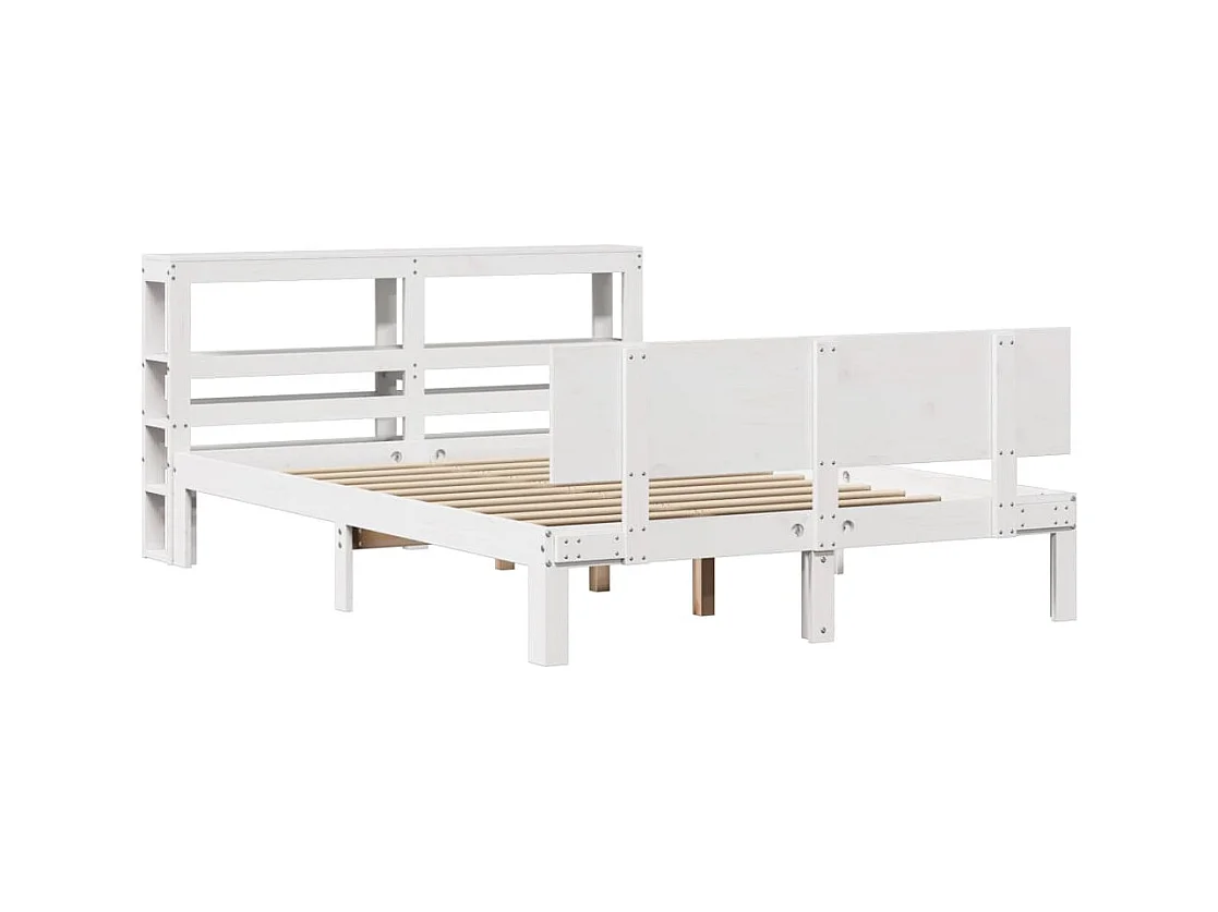 Bedframe met hoofdbord zonder matras wit 120x200 cm