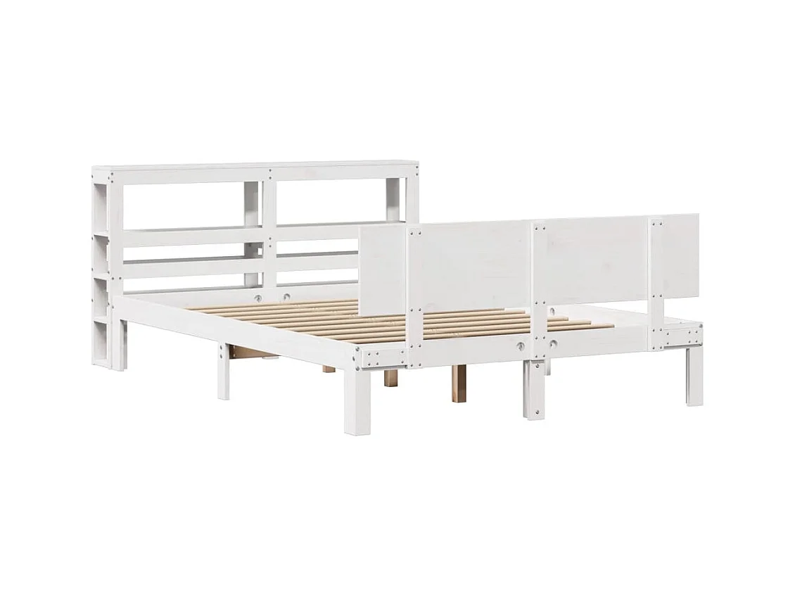 Bedframe met hoofdbord zonder matras wit 120x200 cm