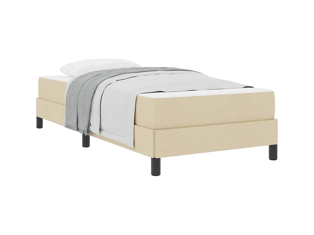 Boxspringbed met crème matras 100 x 200 cm stof