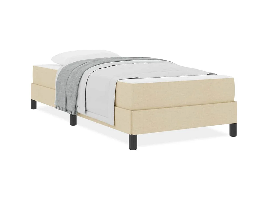 Boxspringbed met crème matras 100 x 200 cm stof