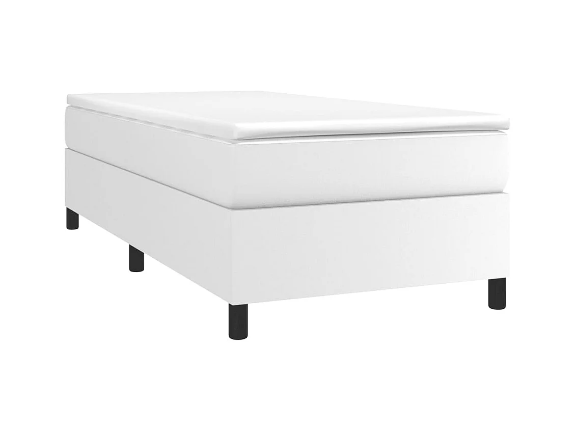 Rete a doghe con materasso Bianco 90x190 cm Ecopelle