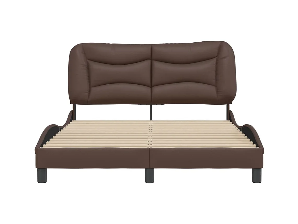 Cadre de lit sans matelas marron 120x200 cm similicuir