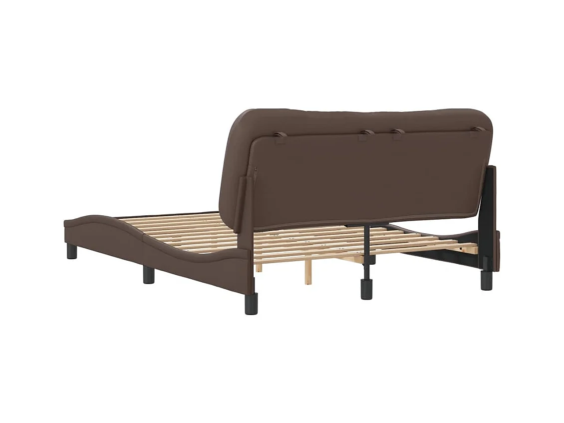 Cadre de lit sans matelas marron 120x200 cm similicuir