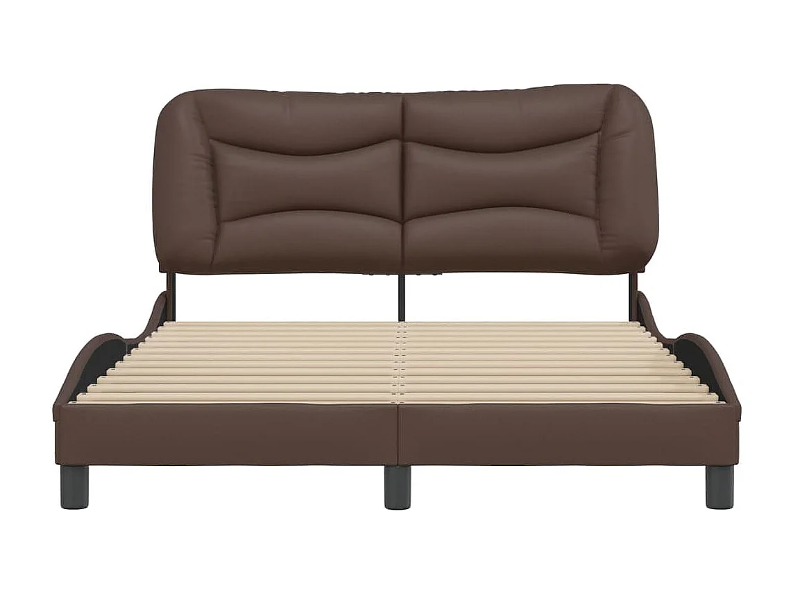Cadre de lit sans matelas marron 120x200 cm similicuir