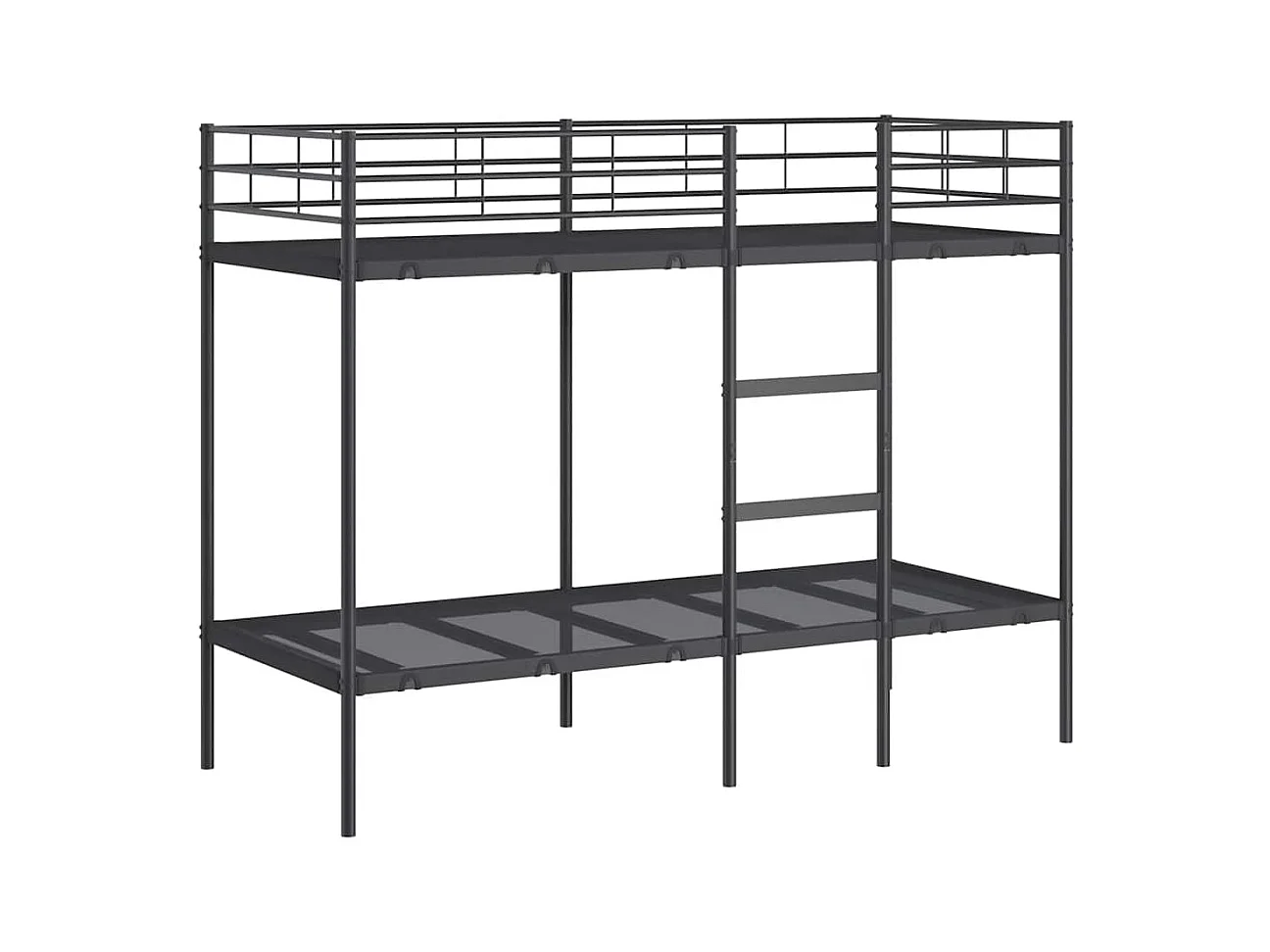 Stapelbed zonder matras zwart 80x200 cm staal