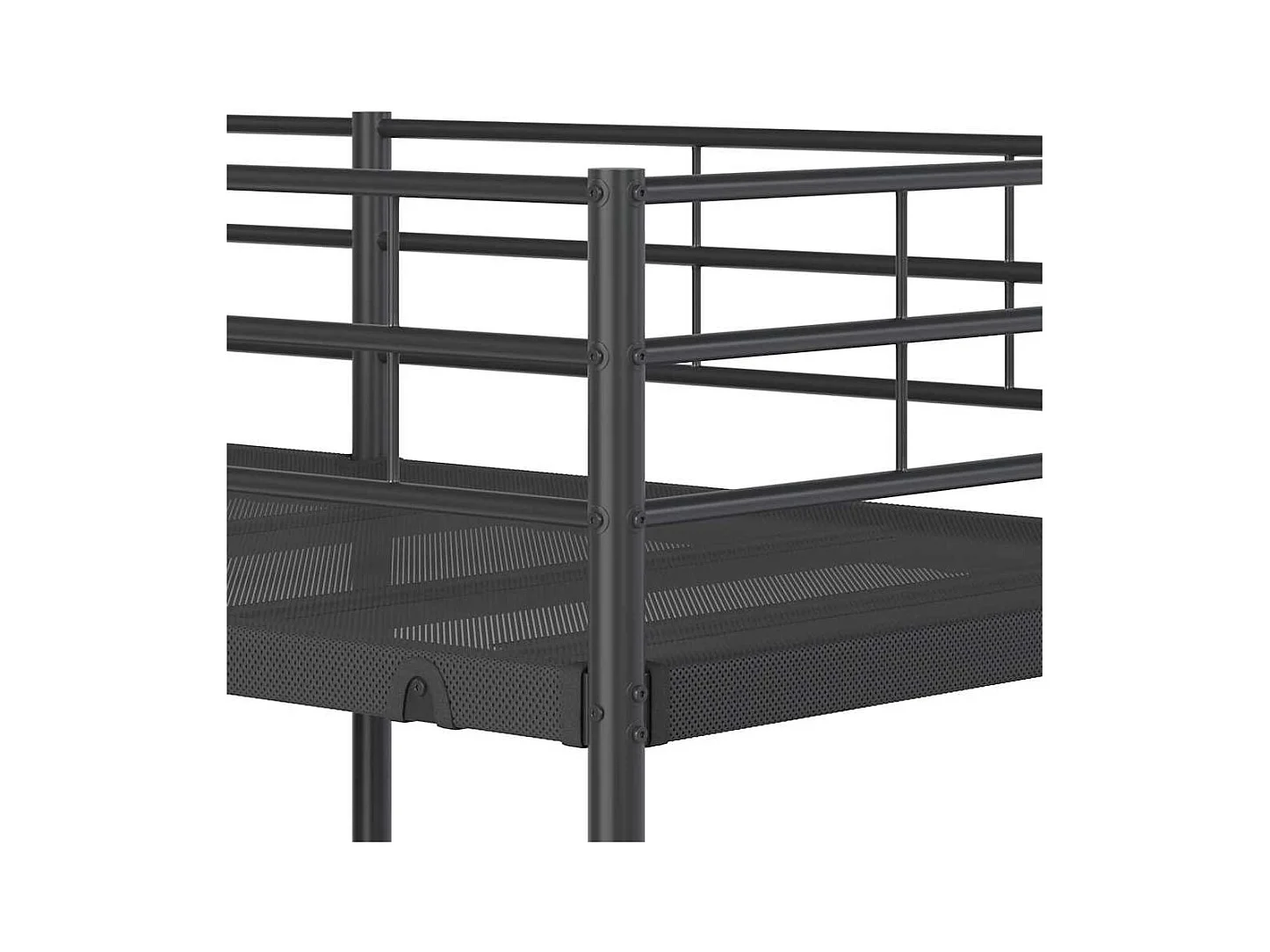 Stapelbed zonder matras zwart 80x200 cm staal