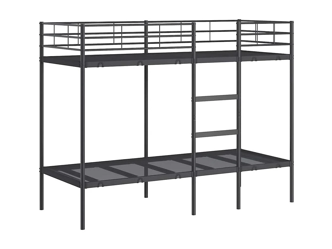 Lit superposé sans matelas noir 80x200 cm acier