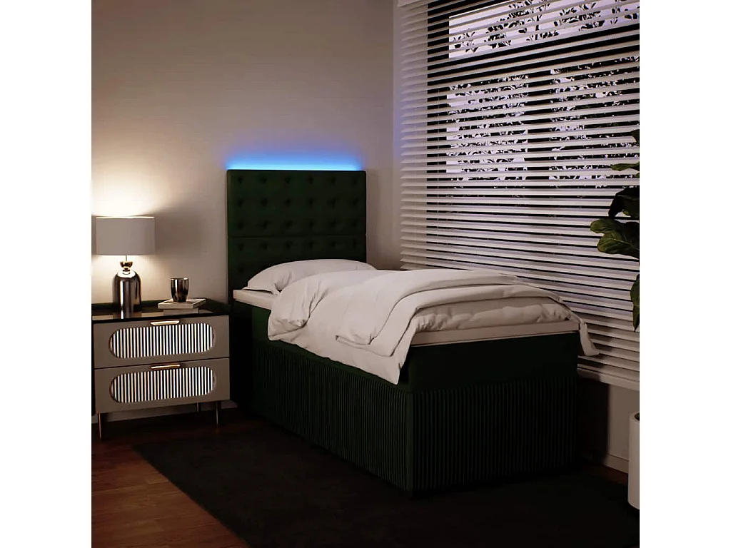 Lattenbodem met matras Donkergroen 90x200 cm