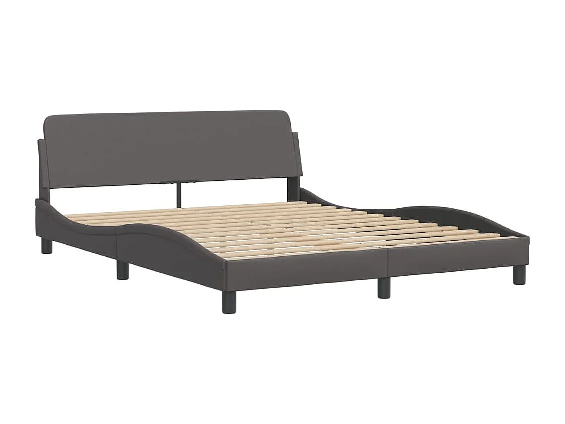 Cadre de lit sans matelas gris 160x200 cm similicuir