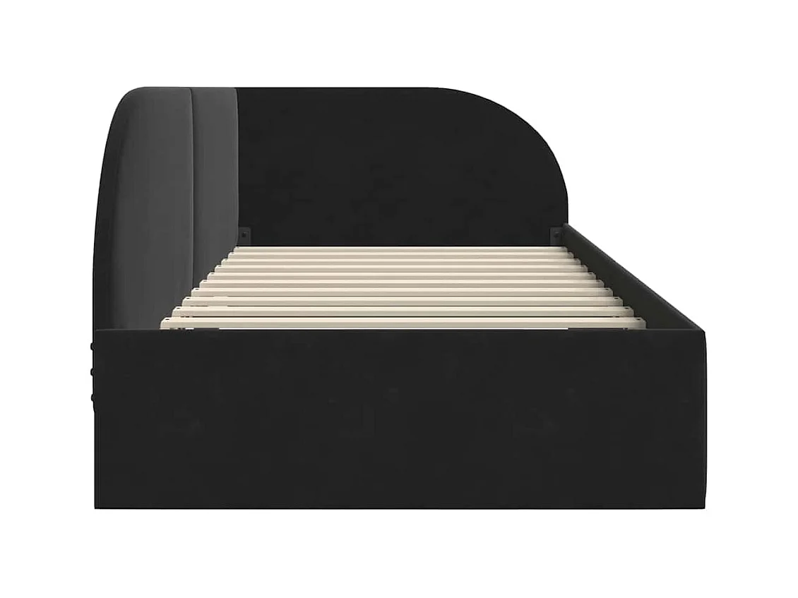 Hoekbedframe met hoofdbord Zwart 90 x 200 cm Fluweel