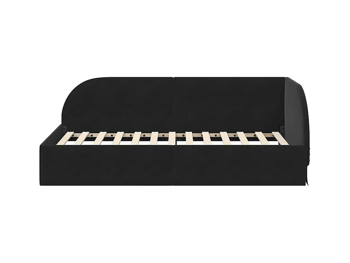Hoekbedframe met hoofdbord Zwart 90 x 200 cm Fluweel
