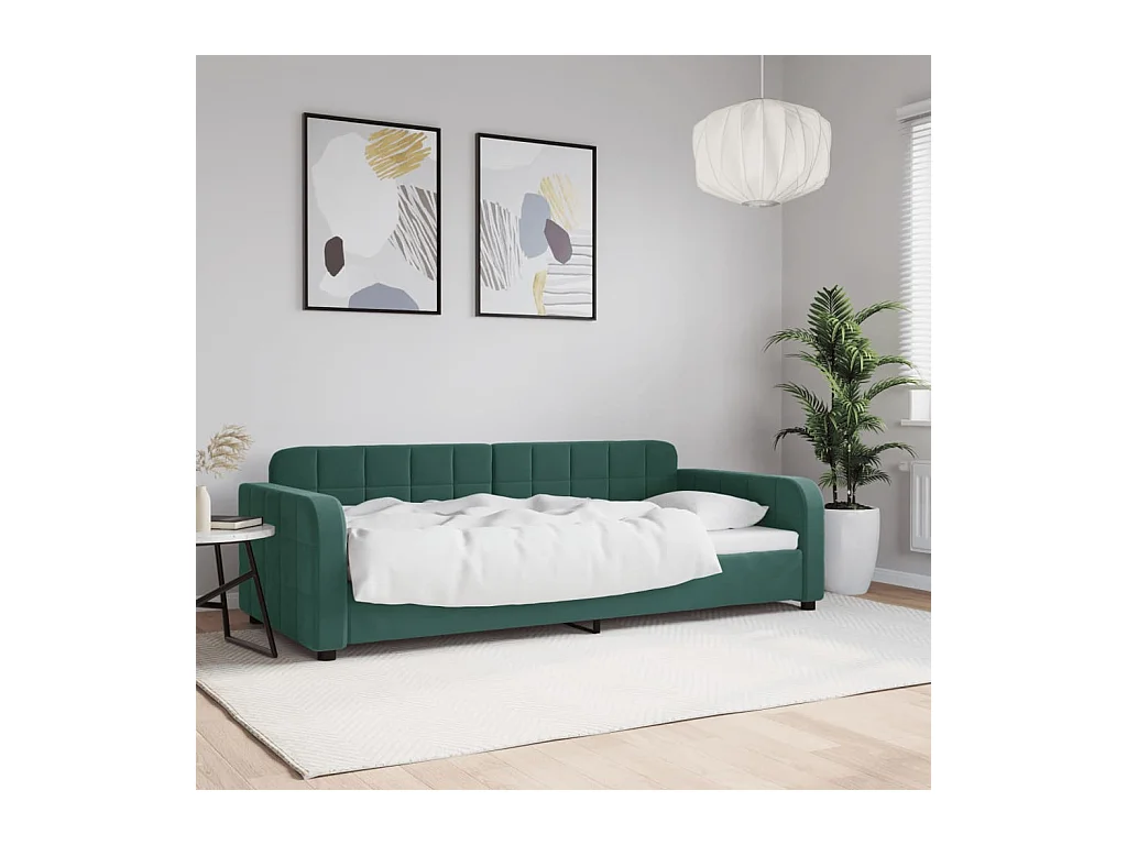 Lit de repos sans matelas vert foncé 90x200 cm velours