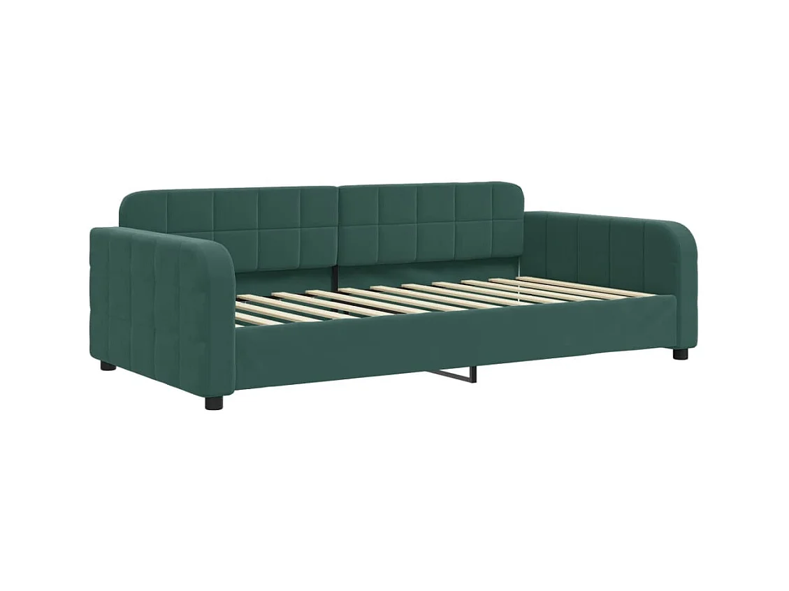 Lit de repos sans matelas vert foncé 90x200 cm velours