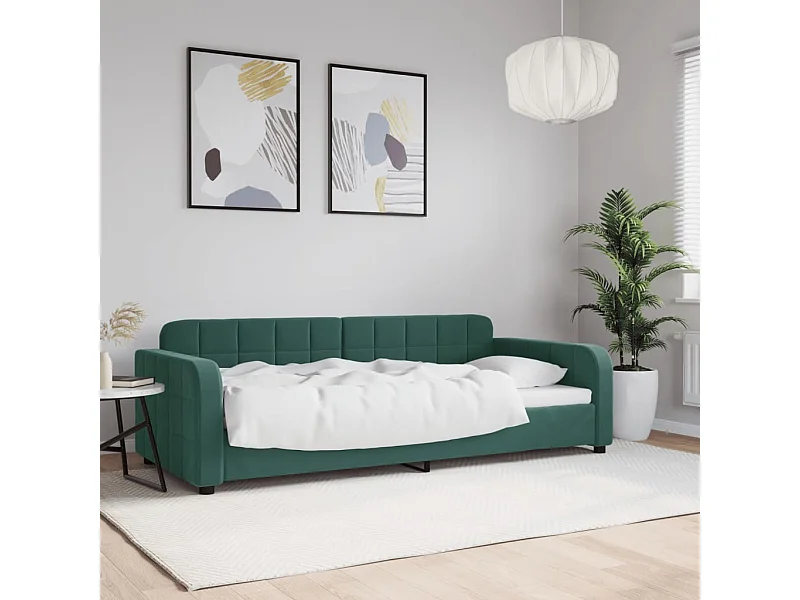 Lit de repos sans matelas vert foncé 90x200 cm velours